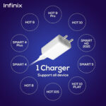 Infinix 10 W Quick Charge 2 A Wall Charger for Mobile with Detachable Cable (White, Cable Included) - Image 3