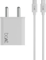 boAt 22.5 W Quick Charge 3 A Wall Charger for Mobile with Detachable Cable (White, Cable Included)