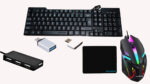 RSG PRODOT 5D COMBO - KEYBOARD,RGB MOUSE,USB HUB ,MOUSEPAD,HDMI,TYPE C & V8 OTGP Wired USB Standard Multi-device Keyboard Compatible with Desktop, Laptop, Mac stand support,FEEL