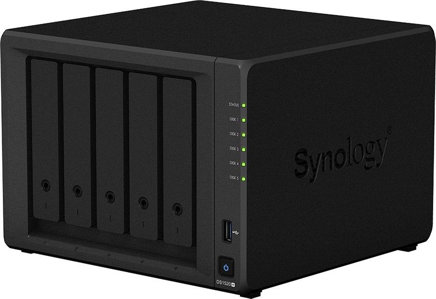 Synology DiskStation DS1520+ 0 TB External Hard Disk Drive (HDD) (Black)