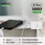 Infinix 18 W Quick Charge 2 A Wall Charger for Mobile (White, C-Type, Cable Included) - Image 2