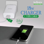 Infinix 18 W Quick Charge 2 A Wall Charger for Mobile (White, C-Type, Cable Included) - Image 4
